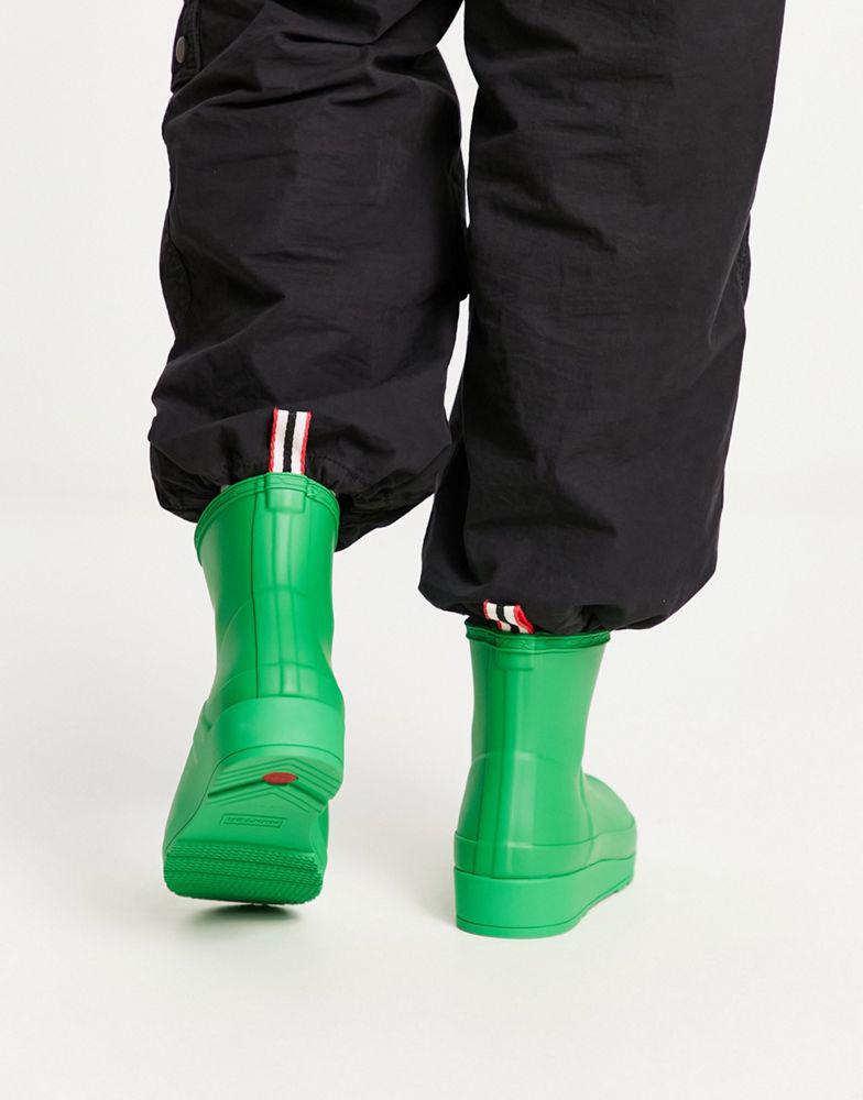 Hunter Original exclusive play short wellington boot in green商品第3张图片规格展示