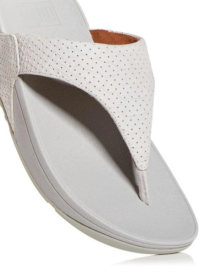 商品FitFlop|Women's Lulu Perforated Croc Embossed Thong Wedge Sandals,价格¥639,第5张图片详细描述