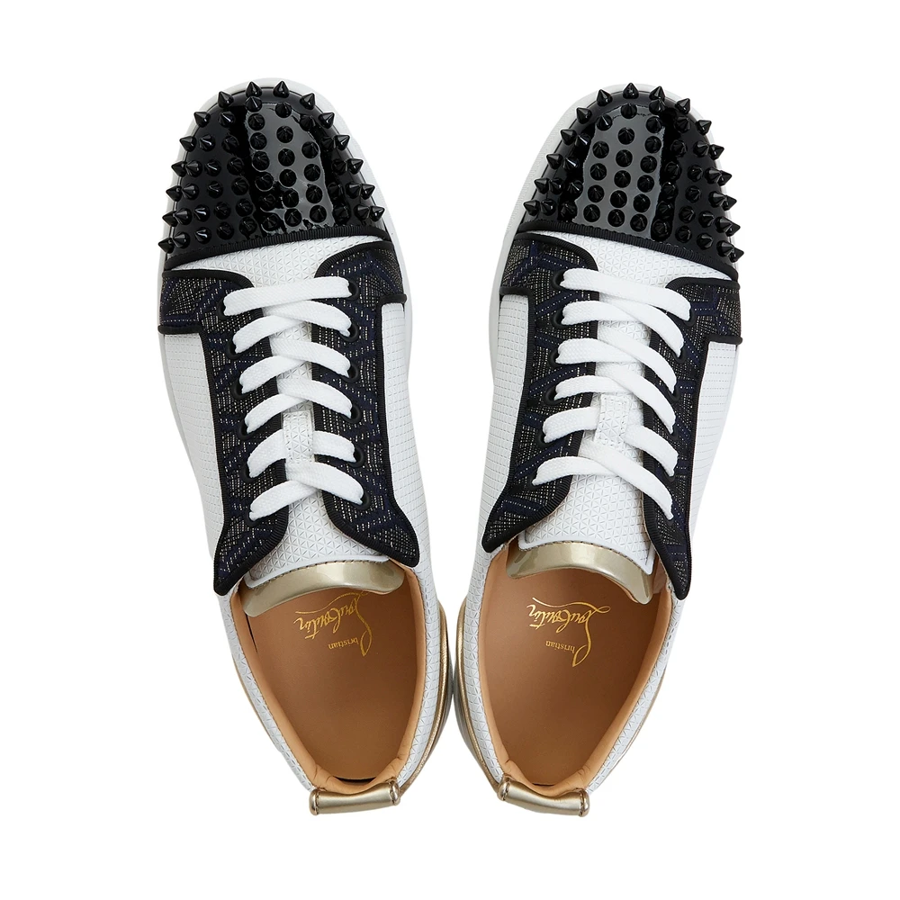 CHRISTIAN LOUBOUTIN 男士白黑金拼色鞋头铆钉装饰系带运动鞋 3200992-CMA3 商品