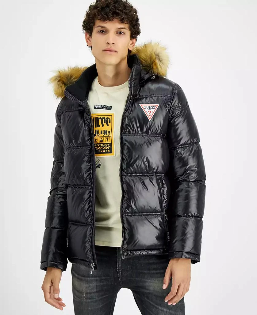 商品GUESS|Men's Puffer Jacket With Faux Fur Hood,价格¥684,第1张图片