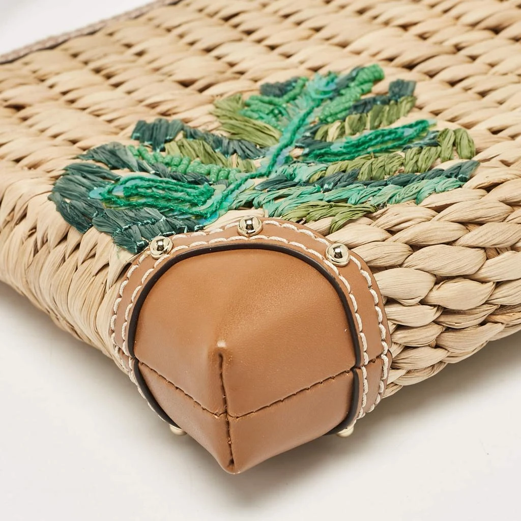 Michael Kors Tan Wicker Malibu Wristlet Zip Pouch 商品