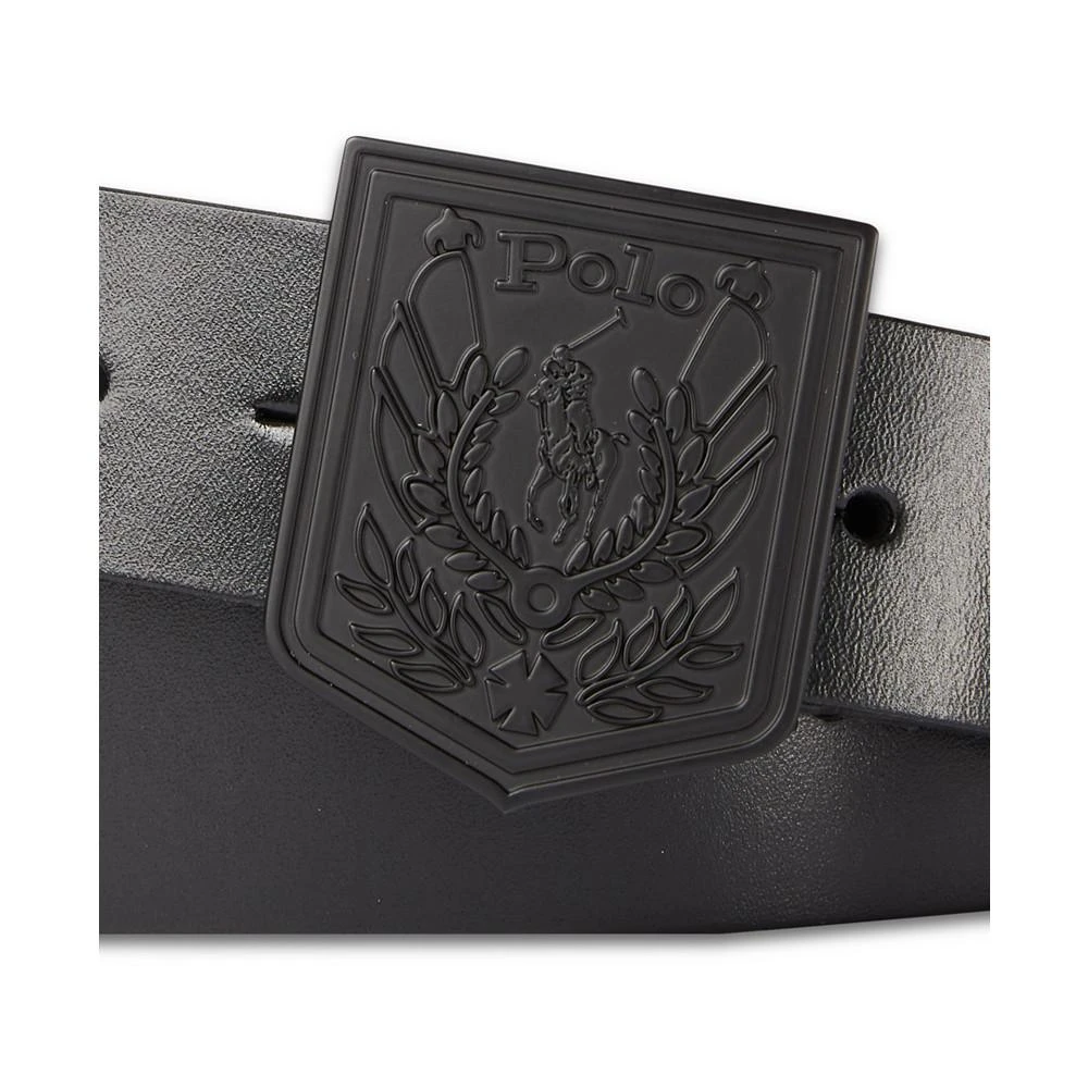 商品Ralph Lauren|Men's Shield-Buckle Leather Belt,价格¥658,第2张图片详细描述
