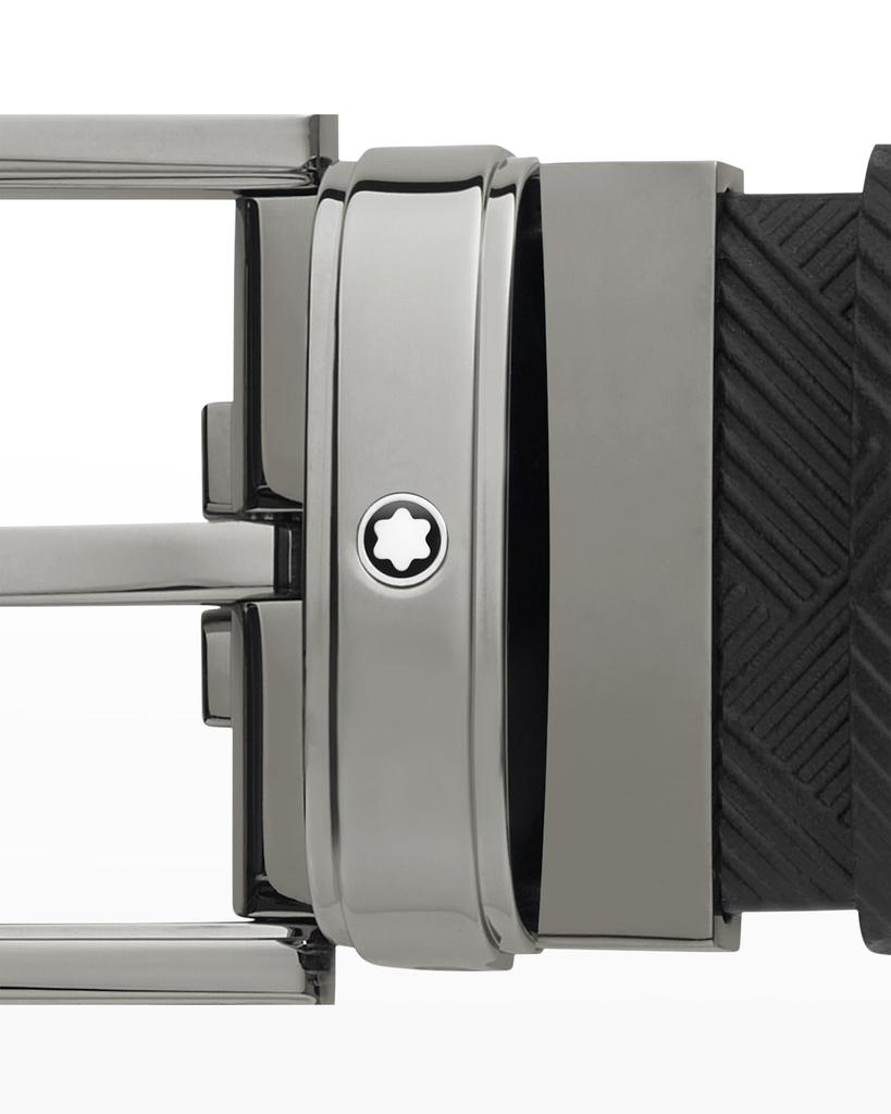 Men's Black 35mm Leather Belt商品第3张图片规格展示