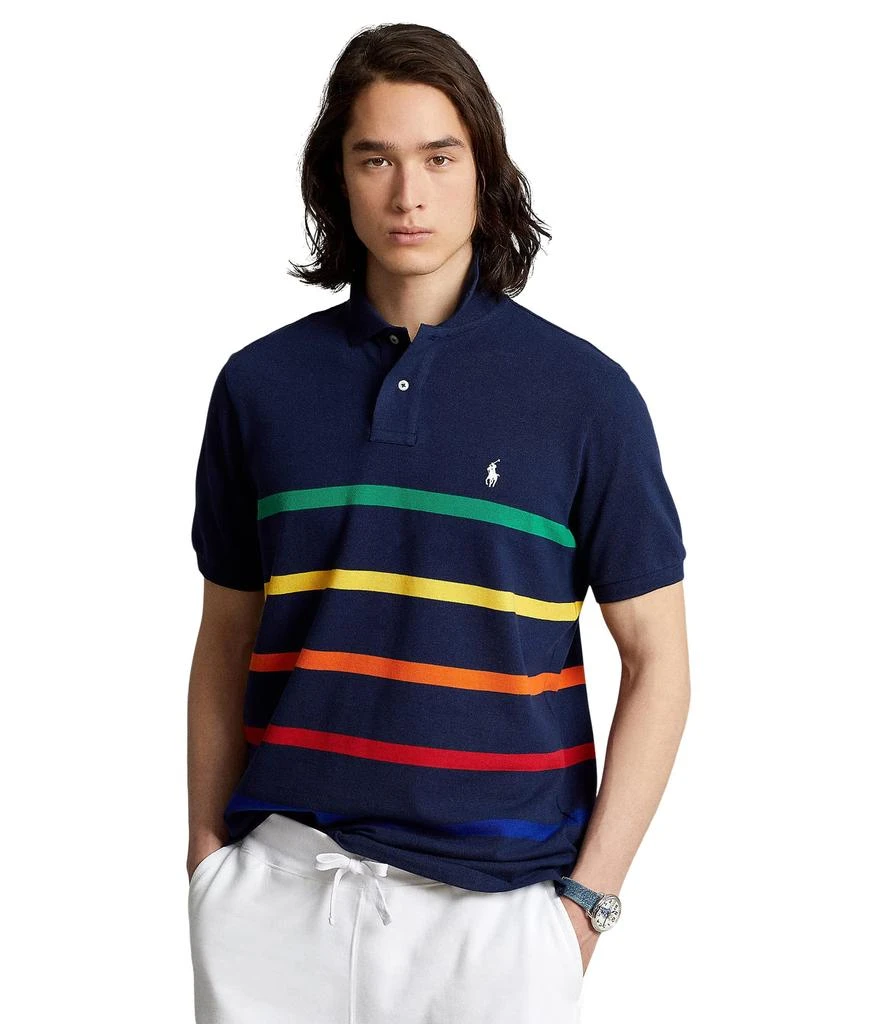 商品Ralph Lauren|Classic Fit Striped Mesh Polo Shirt,价格¥489,第1张图片