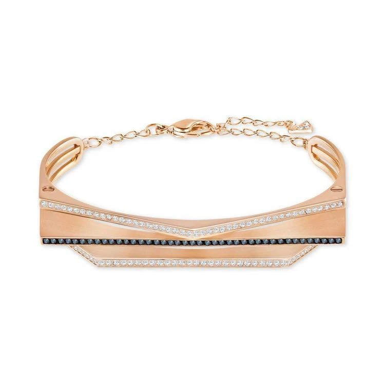 商品Swarovski|Rose Gold-Tone Clear & Jet Crystal Geometric Bangle Bracelet,价格¥1116,第1张图片