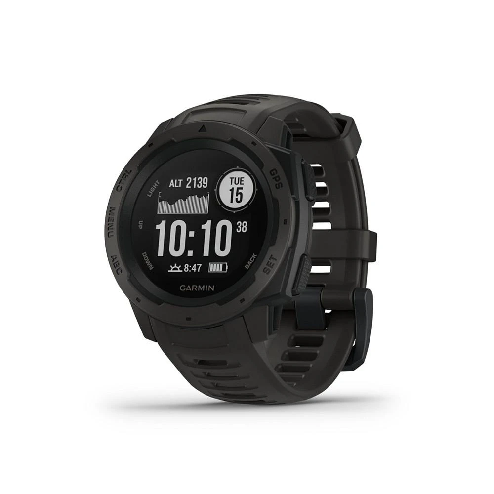 商品Garmin|Unisex Instinct Graphite Silicone Strap Smart Watch 23mm,价格¥1855,第1张图片