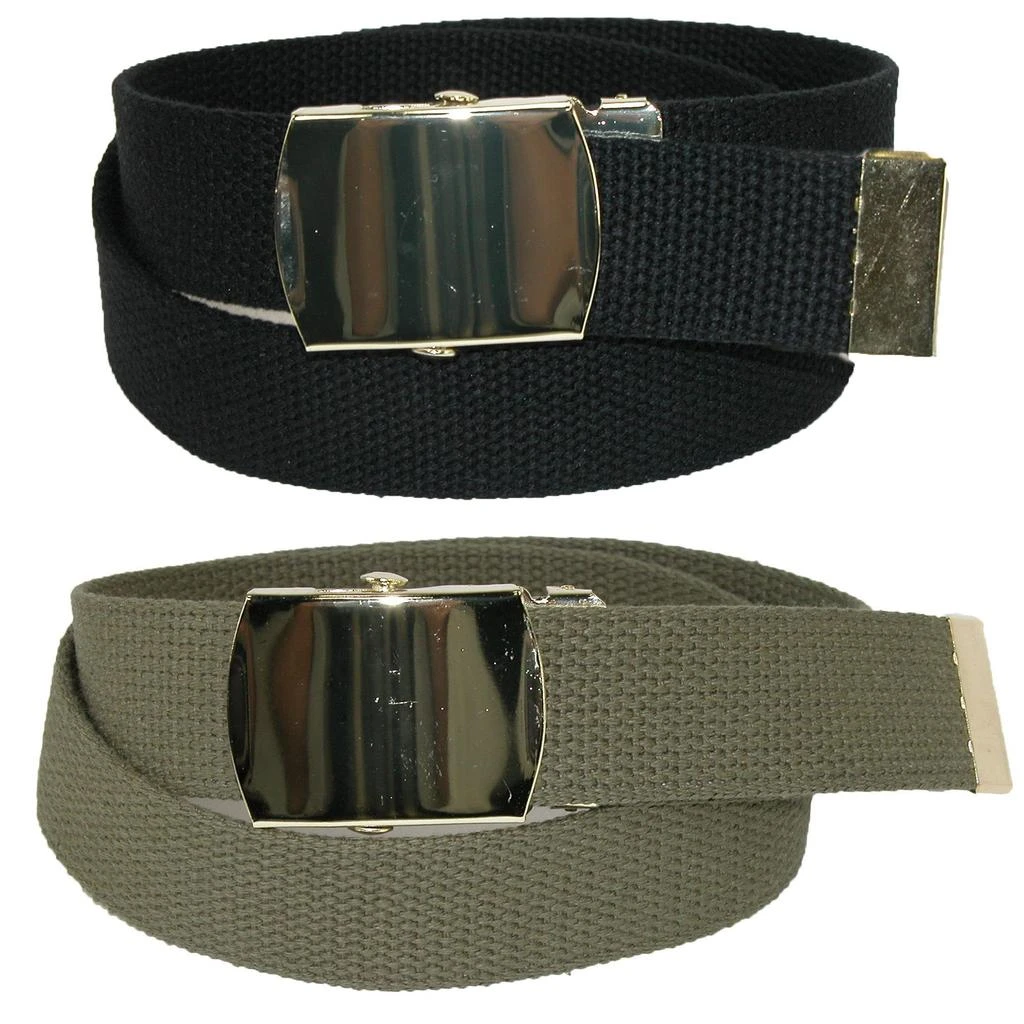 Kid's Cotton Belt with Brass Military Buckle (Pack of 2 Colors) 商品