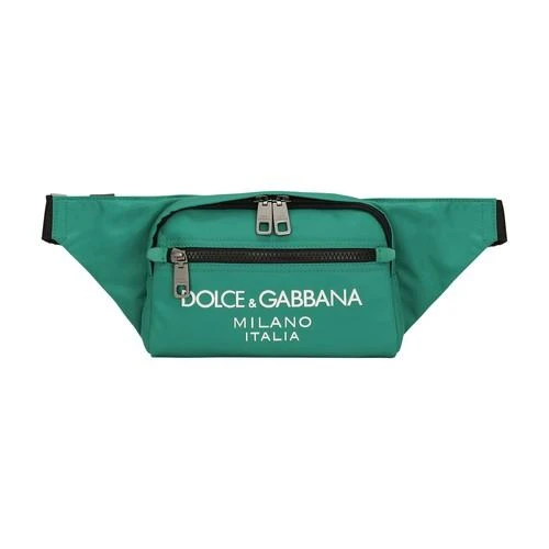 商品Dolce & Gabbana|【特惠8.7折】包邮包税【预售7天发货】 DOLCE & GABBANA 男士 腰包 小号胶面徽标腰包  DXGB3S64GEE,价格¥5664,第1张图片