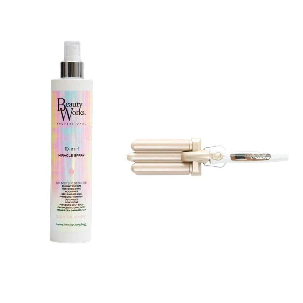 商品Beauty Works|Beauty Works 卷发棒和十合一奇迹喷雾套装 250ml,价格¥724,第1张图片