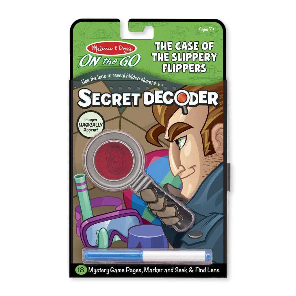 商品Melissa & Doug|Melissa & Doug On the Go Secret Decoder Activity Book - The Case of the Slippery Flippers,价格¥49,第1张图片