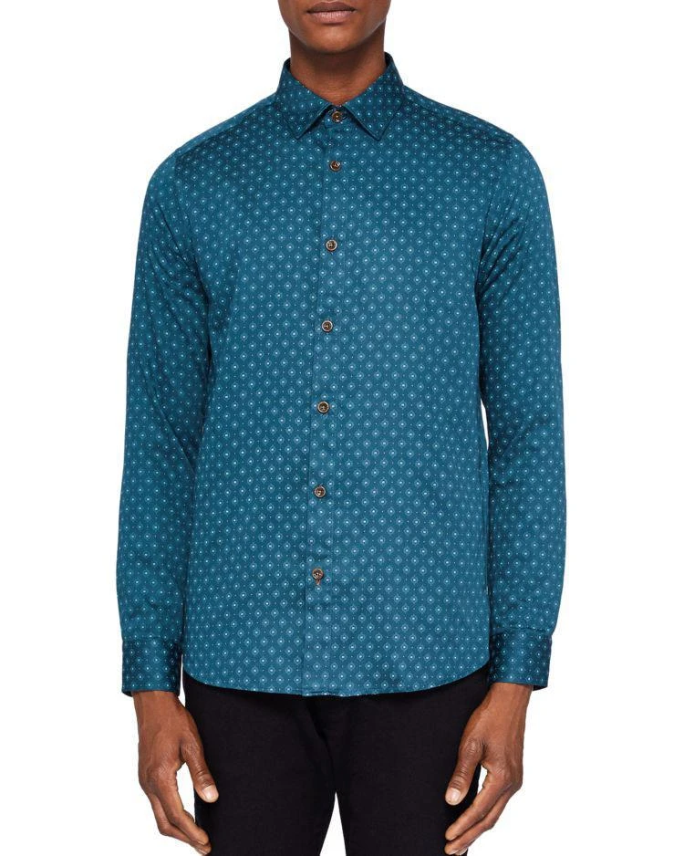 商品Ted Baker London|Ted Baker Wunderr Diamond Regular Fit Button-Down Shirt,价格¥689,第1张图片