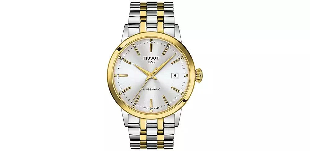 商品Tissot|Men's Swiss Automatic Classic Dream Two-Tone Stainless Steel Bracelet Watch 42mm,价格¥3090,第1张图片