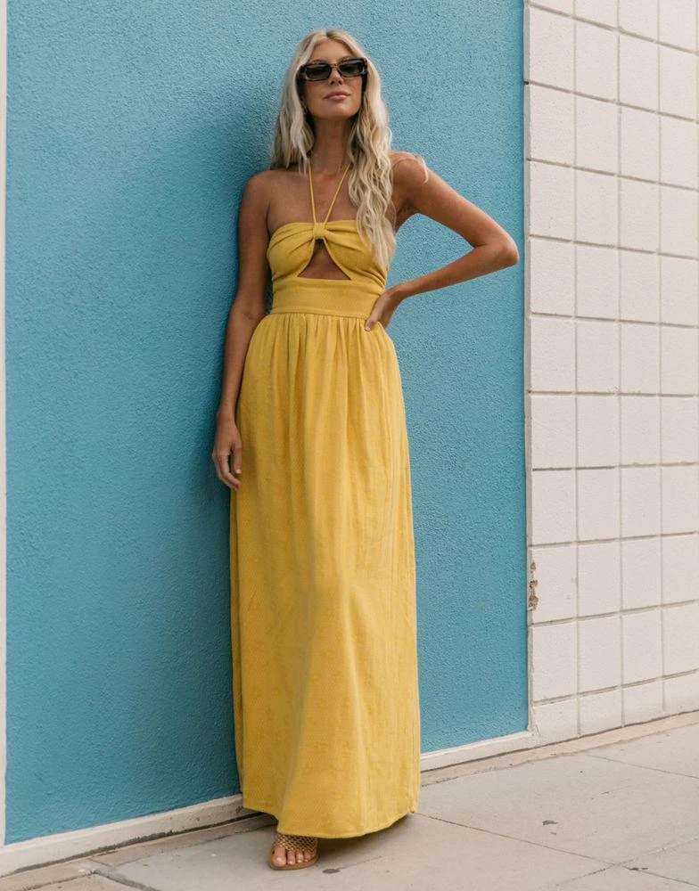 商品Billabong|Billabong X Salty Blonde Sunset Glow maxi summer dress in yellow  ,价格¥993,第1张图片