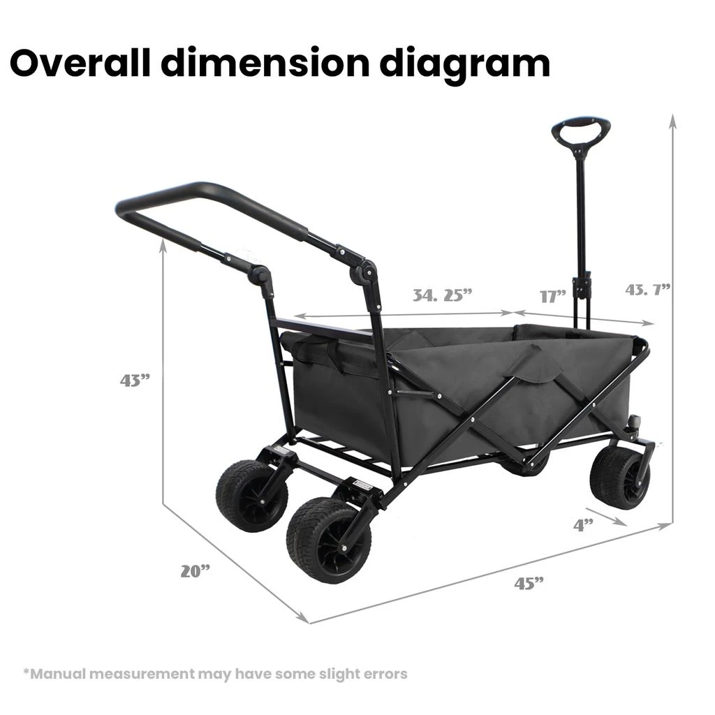 商品Streamdale Furniture|Streamdale Utility Park Garden Cart Tool Customized Color Folding Camping Trolley Outdoor Picnic Beach Wagon,价格¥1473,第4张图片详细描述