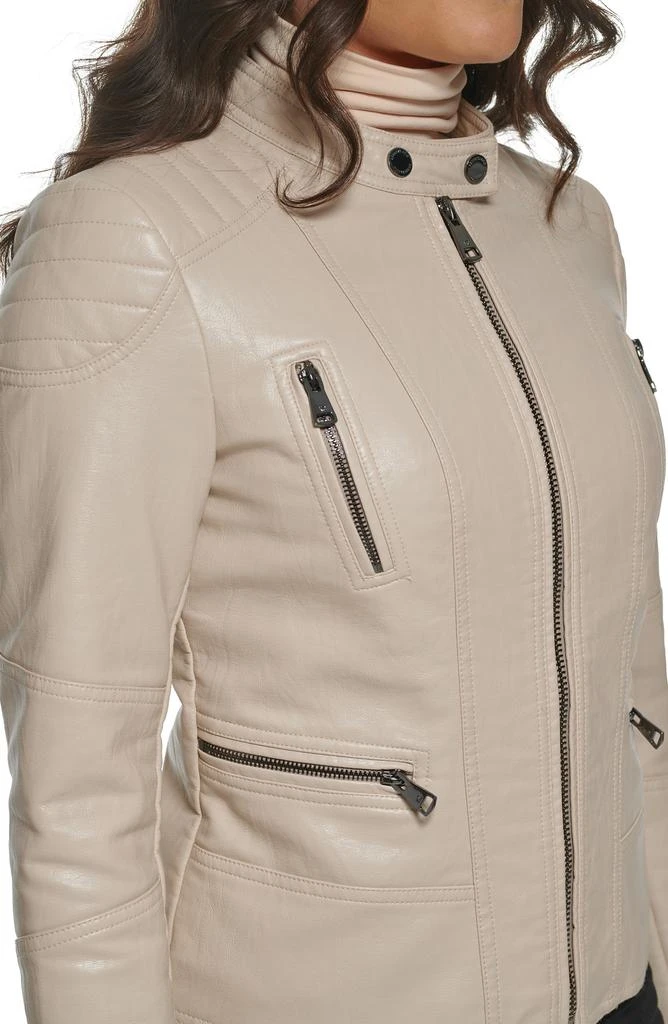 商品Kenneth Cole|Faux Leather Crop Moto Jacket,价格¥572,第3张图片详细描述