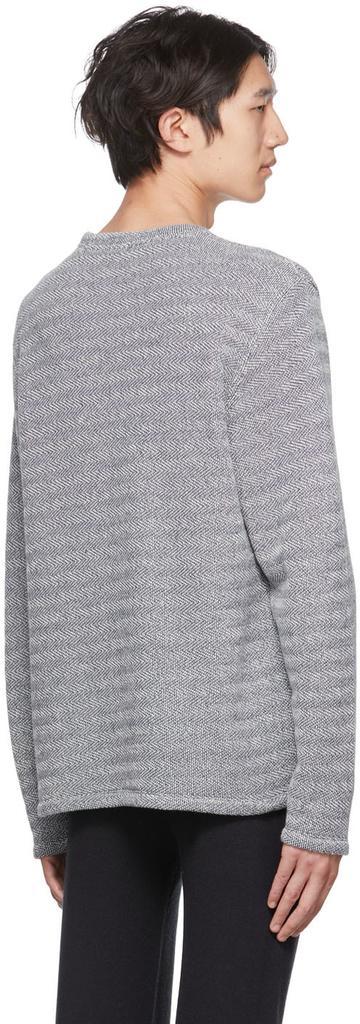 商品Vince|Off-White & Navy Loose Knit Sweater,价格¥2393,第5张图片详细描述