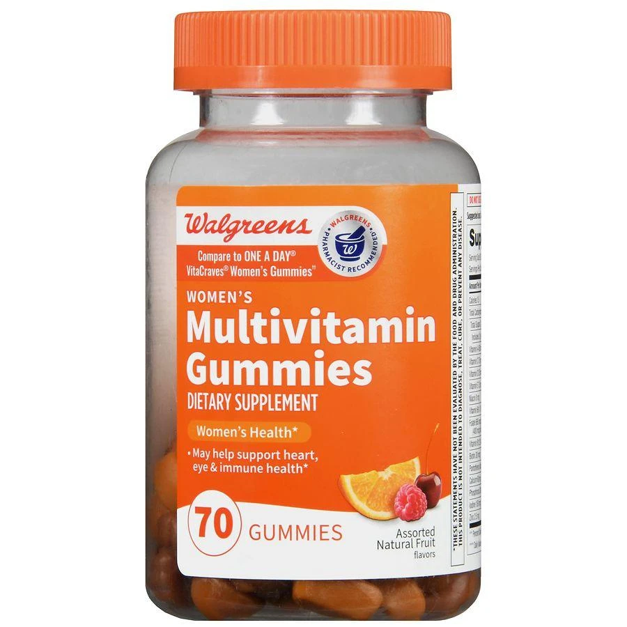 商品Walgreens|Women's Multivitamin Gummies (35 days) Assorted Natural Fruit,价格¥67,第2张图片详细描述