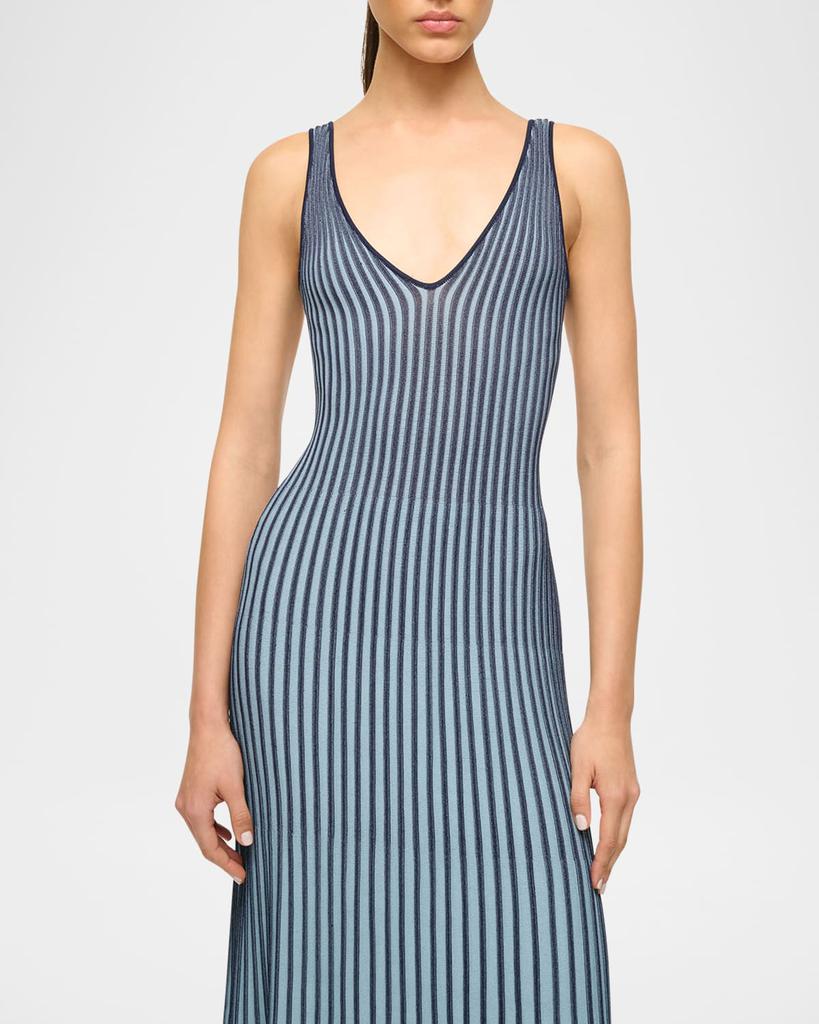 staud claretta striped knit maxi dress STAUD, Claretta Dress in Sunburst, Size Medium main image 0