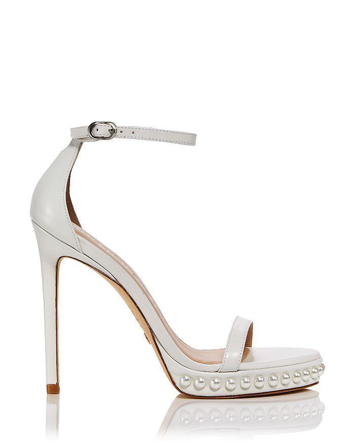 商品Stuart Weitzman|Women's Nudist Disco Embellished Ankle Strap Sandals,价格¥2429,第4张图片详细描述