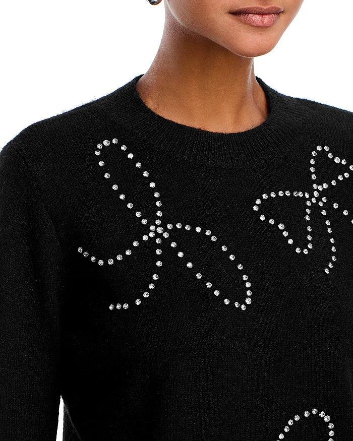 商品AQUA|Rhinestone Bow Sweater - Exclusive,价格¥649,第4张图片详细描述