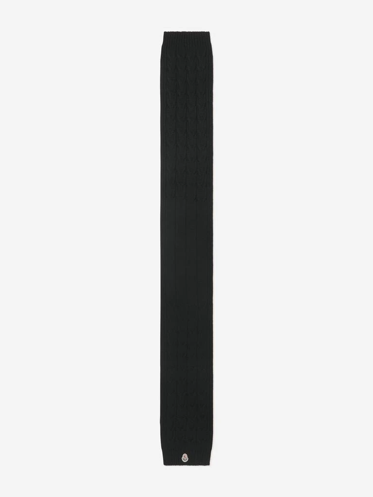 商品Moncler|Moncler Black Boys Wool Knitted Logo Scarf,价格¥1265,第4张图片详细描述