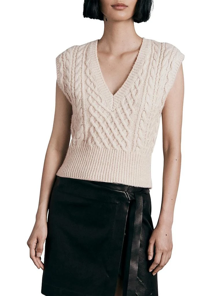 商品Rag & Bone|女式 Elizabeth系列 绞花针织背心,价格¥1109,第1张图片