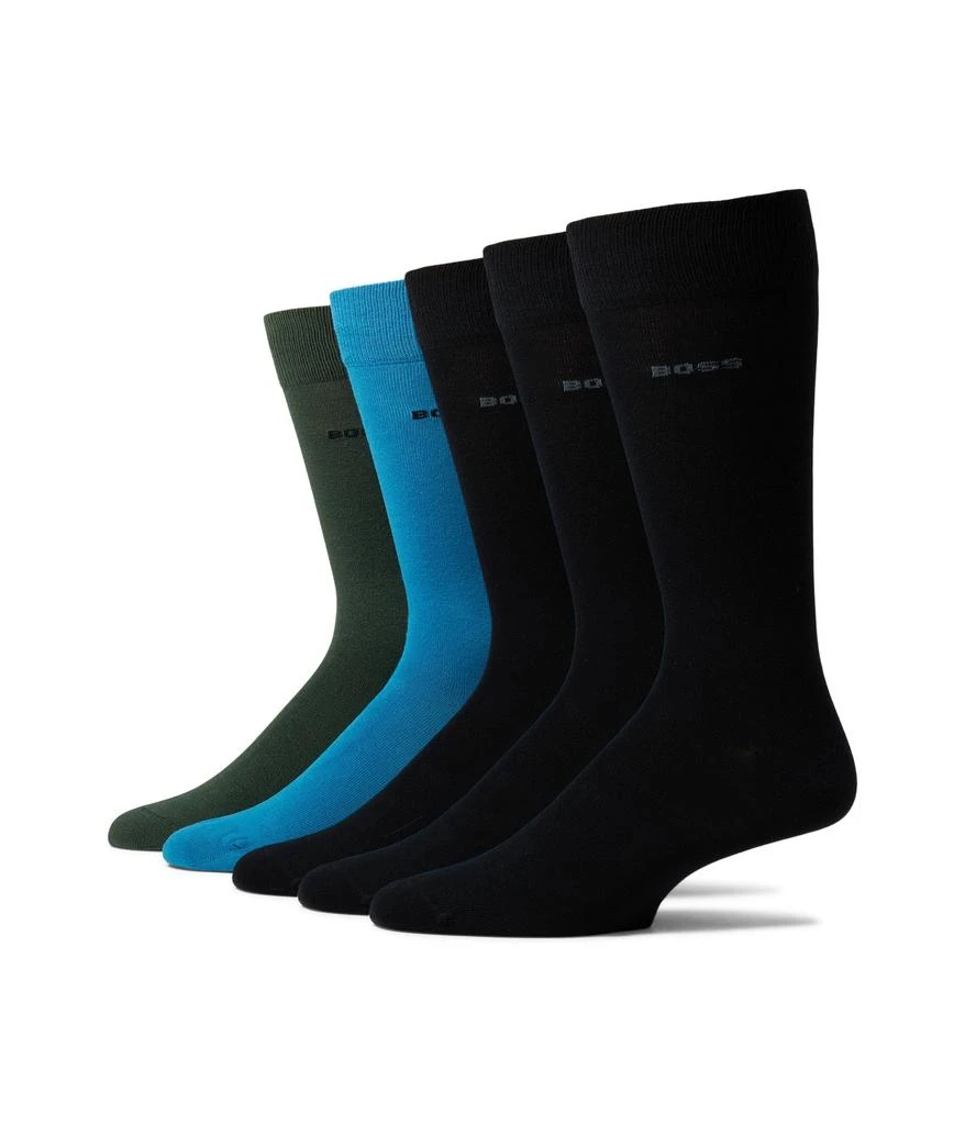 商品Hugo Boss|5-Pack Rib Stripe Uni Color Crew Socks,价格¥220,第1张图片