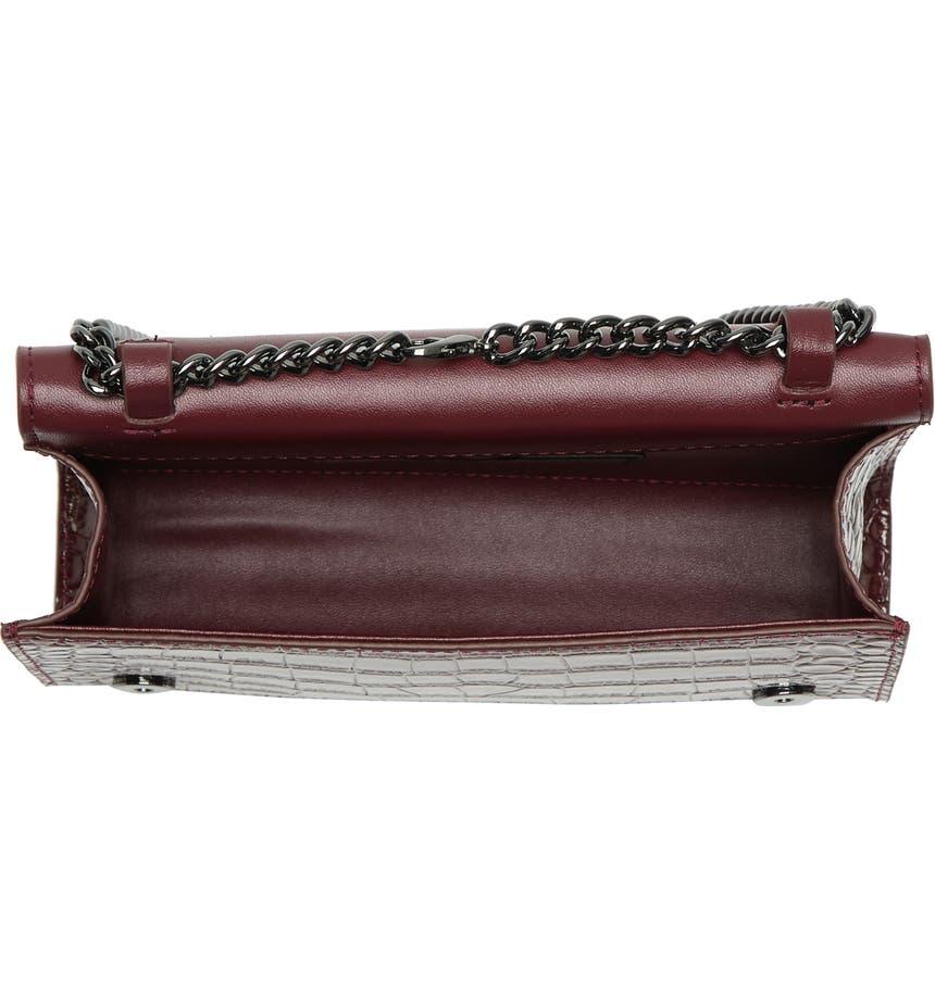 Shoreditch Croc Embossed Leather Shoulder Bag商品第5张图片规格展示