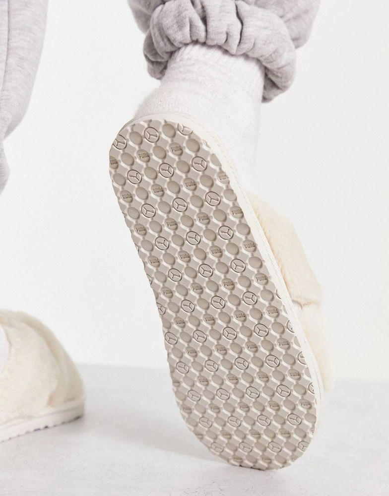 商品Puma|Puma Fluff slippers in beige,价格¥166,第3张图片详细描述