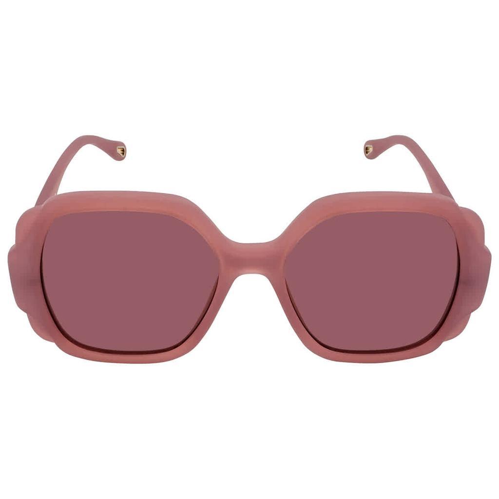 商品Chloé|Chloe Pink Square Ladies Sunglasses CH0121S 003 55,价格¥1067,第4张图片详细描述