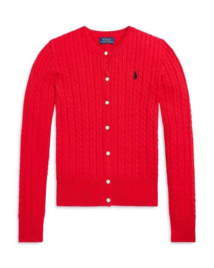 商品Ralph Lauren|Girls' Cable Knit Cotton Cardigan - Little Kid, Big Kid,价格¥268,第1张图片详细描述