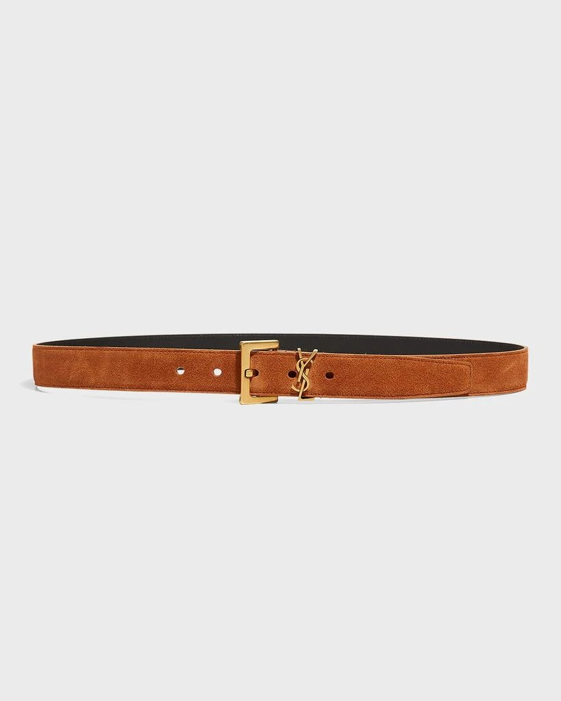 商品Yves Saint Laurent|YSL Monogram Suede Belt,价格¥4081,第1张图片