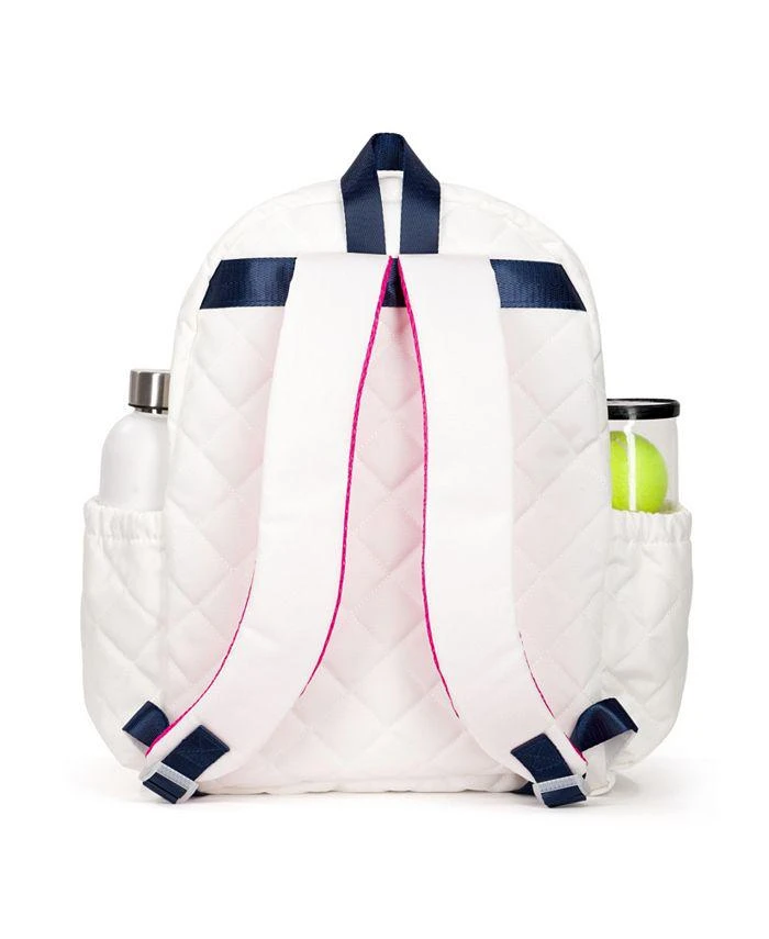 商品Ame & Lulu|Quilted White Navy Pink Jr. Love Tennis Backpack,价格¥733,第5张图片详细描述