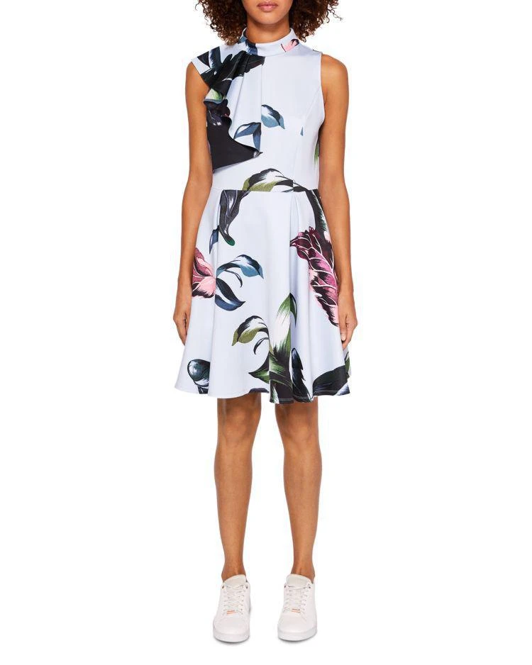 商品Ted Baker London|Ted Baker Evvia Eden Ruffle-Front Skater Dress,价格¥1444,第1张图片