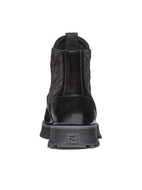 商品Fendi|FF Printed Leather Lace-Up Ankle Boots,价格¥8195,第5张图片详细描述