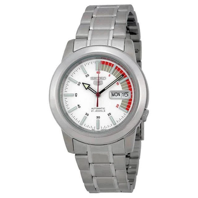 商品Seiko|Seiko 5 Automatic Stainless Steel White Dial Men's Watch SNKK25,价格¥851,第1张图片