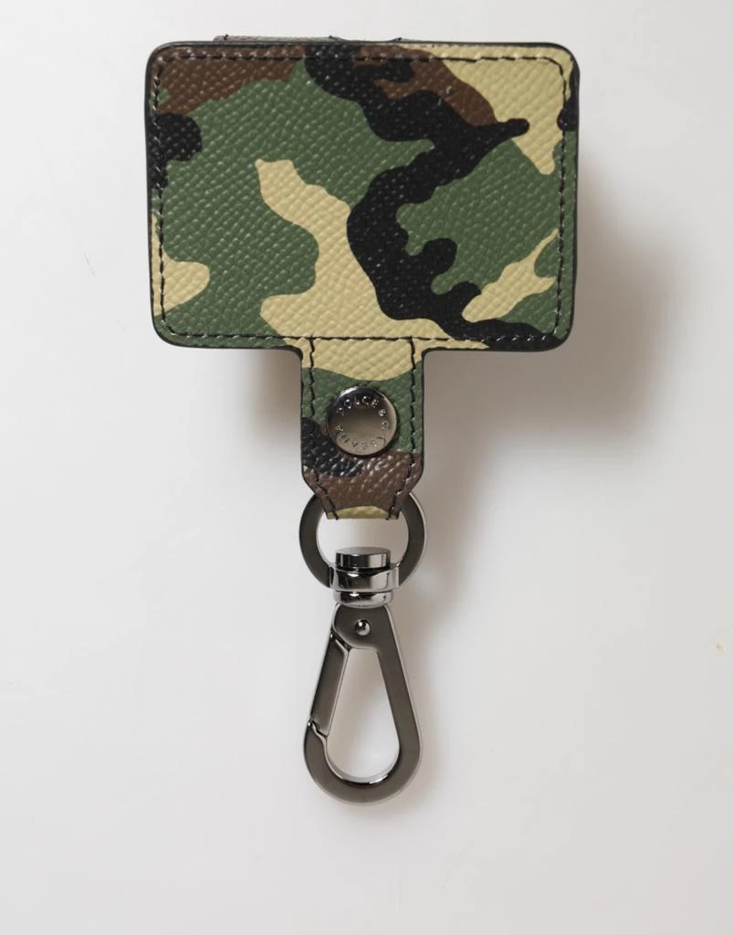 商品Dolce & Gabbana|Dolce & Gabbana Multicolor Camouflage Leather Metal Accessory  Airpods Case,价格¥1625,第4张图片详细描述
