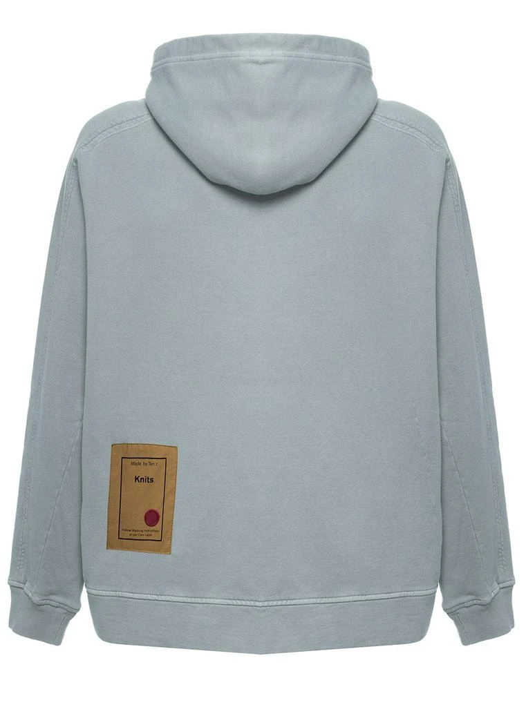 商品Ten C|Ten C Man's Light Blue Cotton Hoodie,价格¥1349,第2张图片详细描述