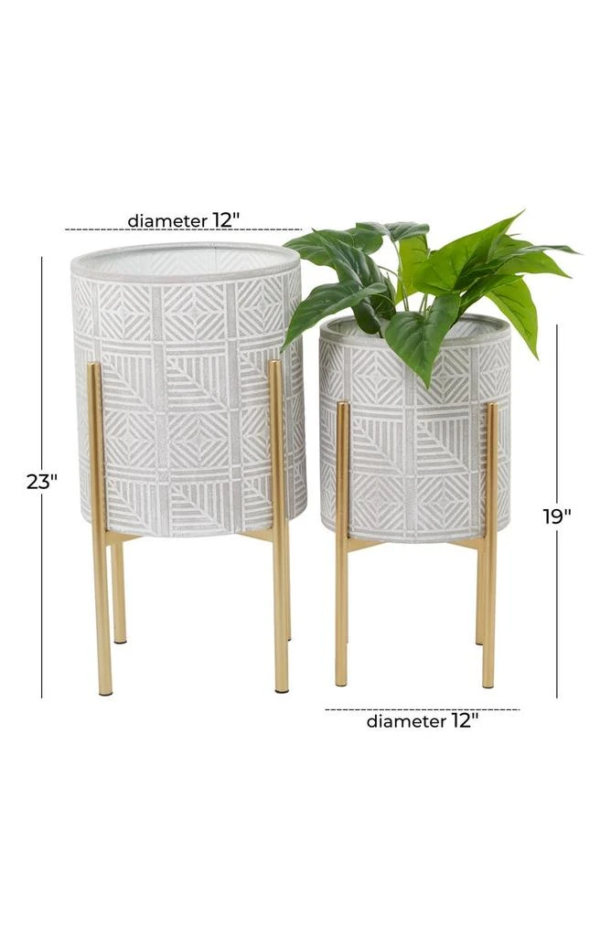 商品VIVIAN LUNE HOME|Gray Metal Bohemian Planter with Removable Stand - Set of 2,价格¥740,第3张图片详细描述