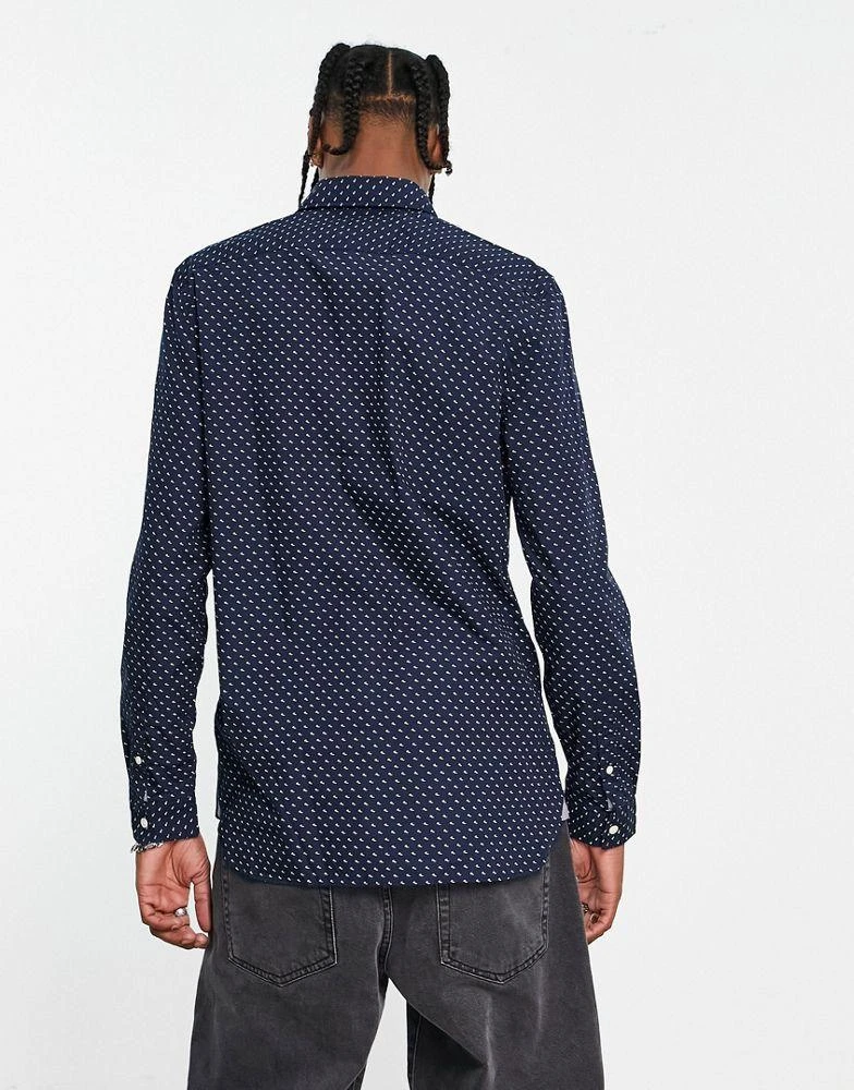 商品Lacoste|Lacoste polka dot long sleeve shirt in navy,价格¥691,第2张图片详细描述