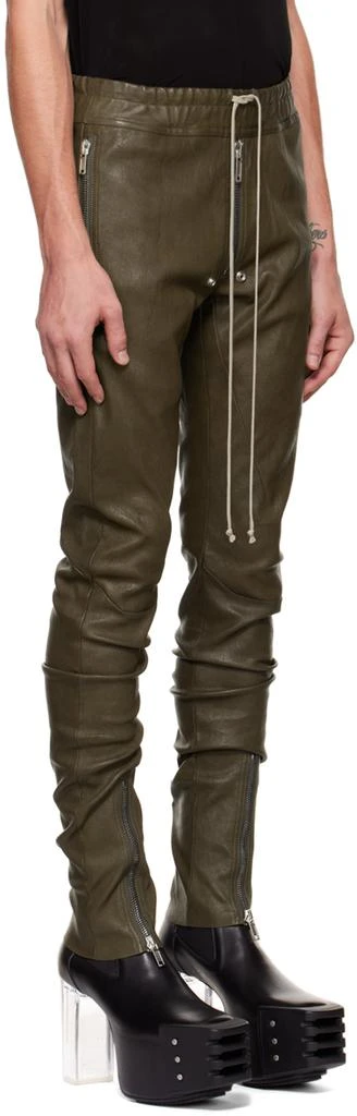商品Rick Owens|Khaki Gary Leather Pants,价格¥10314,第2张图片详细描述