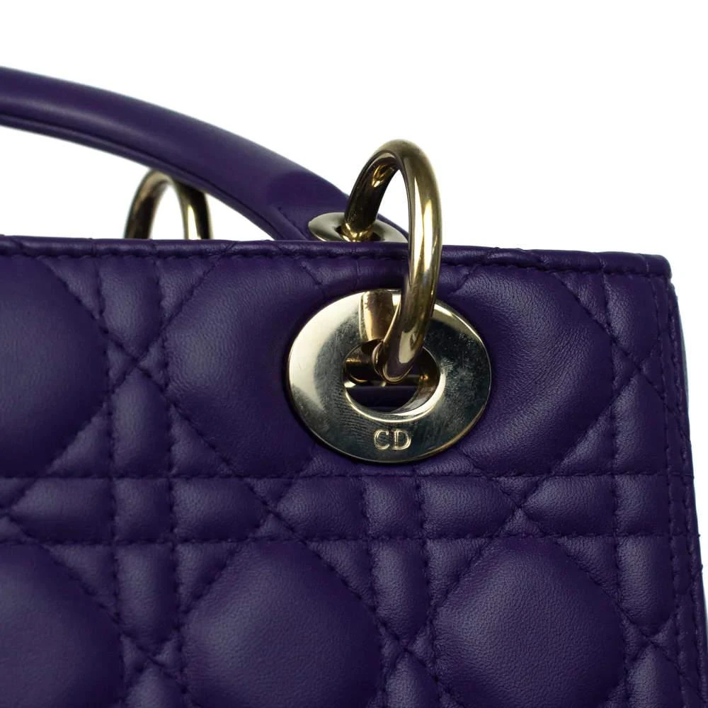 Dior  Purple Leather Small Cannage Lady Dior Tote Bag  商品