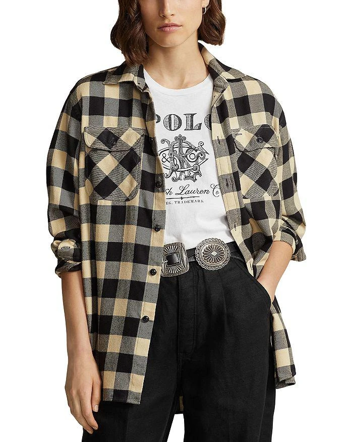 商品Ralph Lauren|Oversize Plaid Cotton Utility Shirt ,价格¥1273,第1张图片