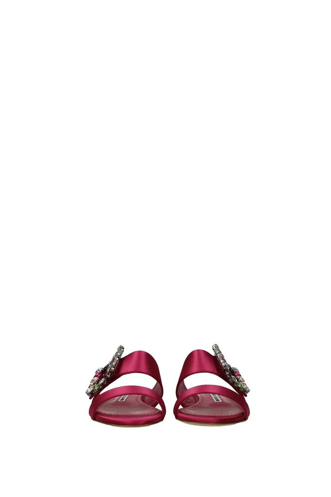 商品Manolo Blahnik|Slippers and clogs Satin Fuchsia Dark Pink,价格¥3463,第3张图片详细描述