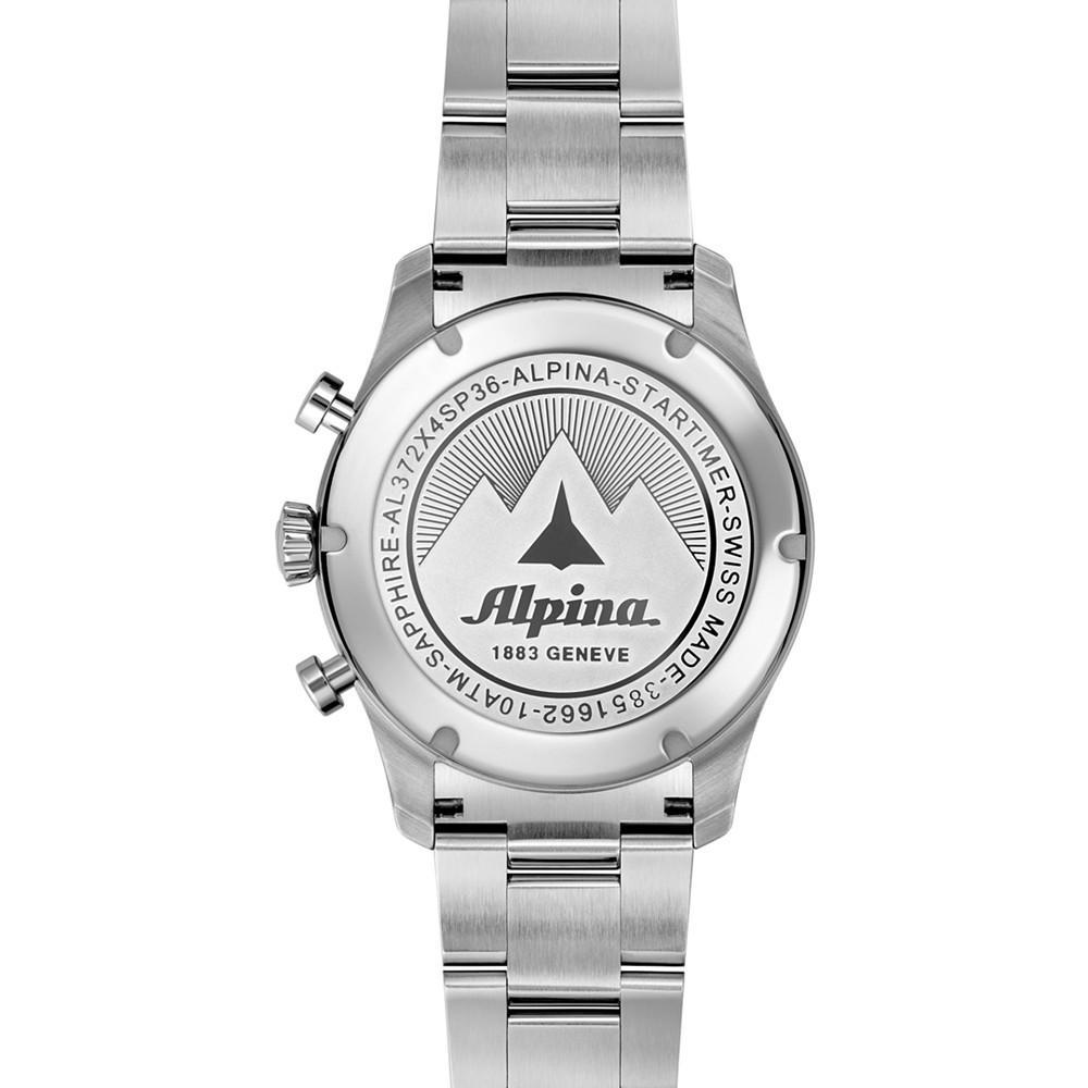 商品Alpina|Men's Swiss Chronograph Startimer Pilot Stainless Steel Bracelet Watch 44mm,价格¥8666,第5张图片详细描述