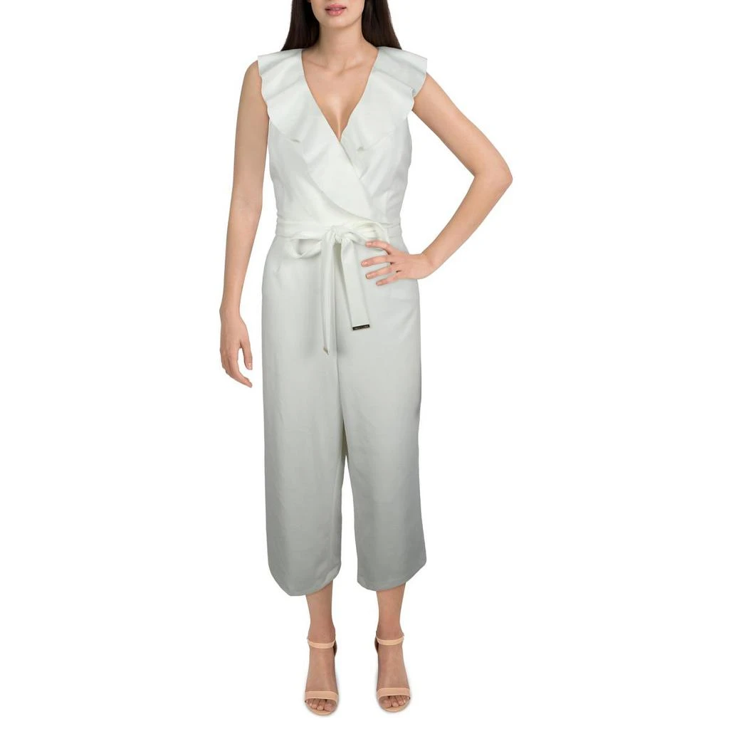 商品Tommy Hilfiger|Tommy Hilfiger Womens Ruffled Sleeveless Jumpsuit,价格¥384,第1张图片