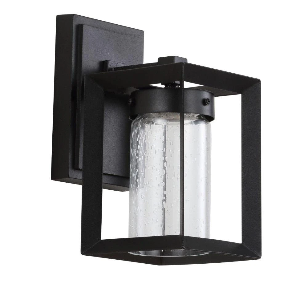 商品JONATHAN Y|Nate 6.75" Outdoor Modern Cube Bubble Glass/Metal Integrated LED Wall Sconce,价格¥629,第5张图片详细描述
