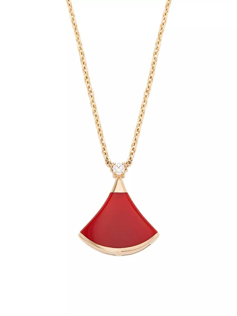 商品BVLGARI|Divas' Dream 18K Rose Gold, Carnelian & Diamond Pendant Necklace,价格¥20572,第1张图片