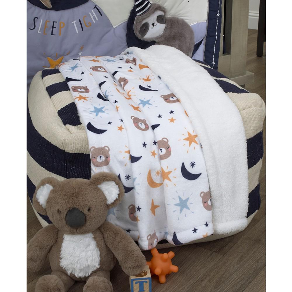 Goodnight Sleep Tight Bear, Moon and Star Super Soft Baby Blanket商品第3张图片规格展示