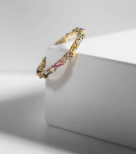 商品Suzanne Kalan|Fireworks 18kt gold ring with diamonds and sapphires,价格¥25874,第5张图片详细描述